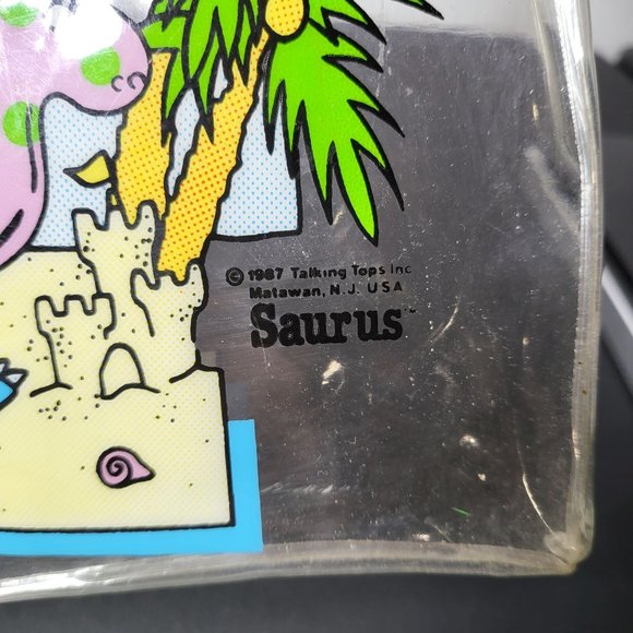 Vintage 1987 Talking Tops Beachasaurus Blue Dinosaur Bag with Snap Closure - Picture 9 of 9